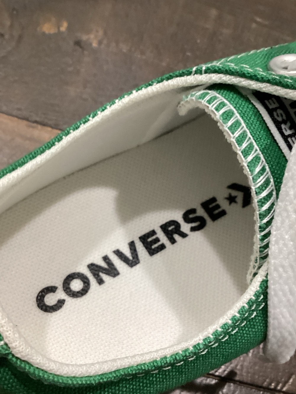 Converse Green Low Top Canvas Sneakers with White Accents - Picture 6 of 7